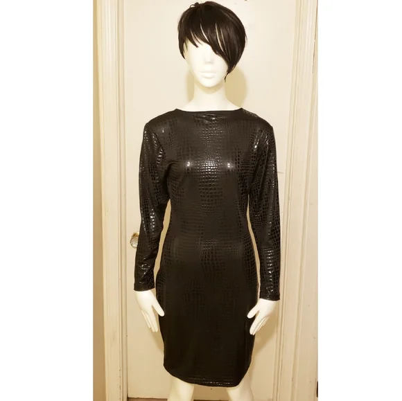 long sleeve snakeskin bodycon dress White Snake Print Bodycon Dress